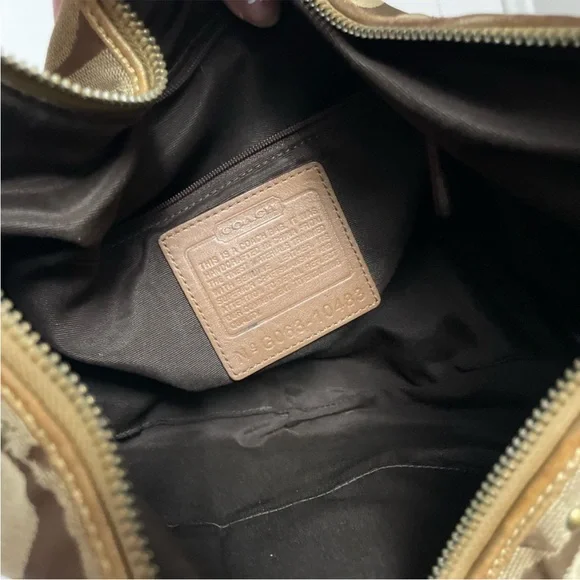 Coach Canvas Hobo Bag in Brown and Tan - Picture 4 of 9